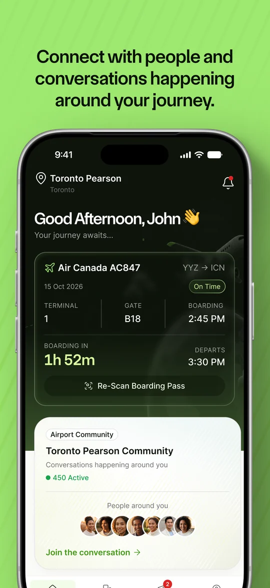 Connect with people and conversations happening around your journey